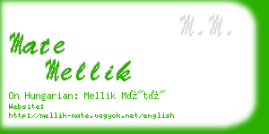 mate mellik business card